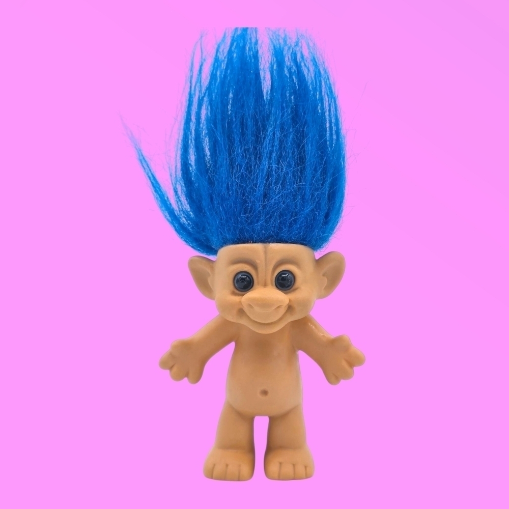 Vintage Russ Forest Blue Troll Doll